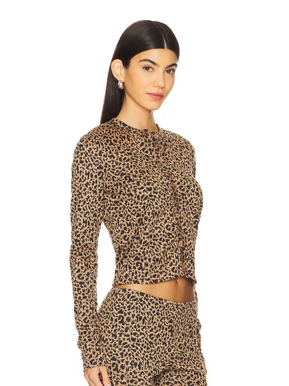 REVOLVE Leopard Print Cropped Jumpsuit Set - Tan/Black - Picture 2 of 5